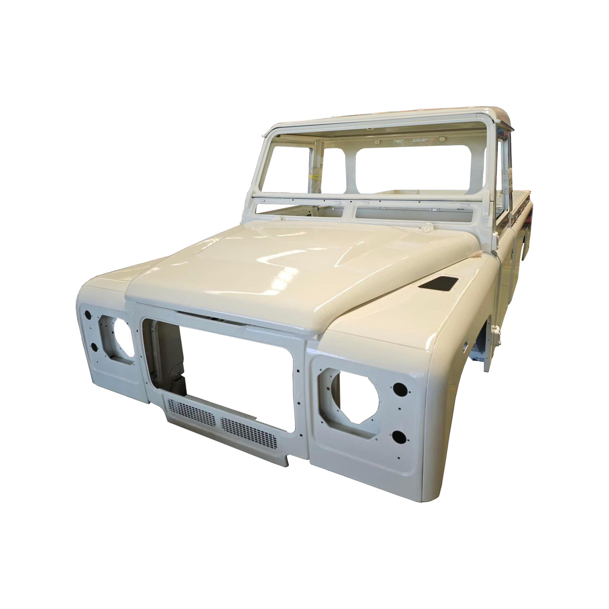 SINGLE ROW PICKUP COMPLETE CAB WITH DOORS‚WITH PRIMER(LHD), FOR LAND ROVER DEFENDER 110 TD4, (ALUM+STEEL)